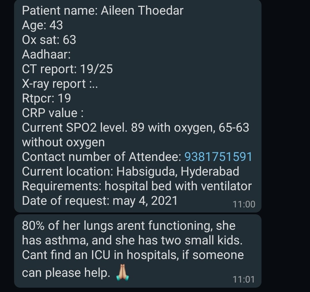 Urgent.
ICU bed with ventilator availability in Hyderabad.

@Olamefrootee