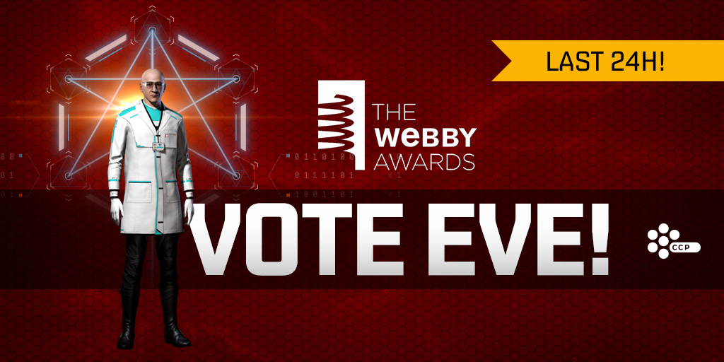 EVE Online (@eveonline) on Twitter photo 💥 24 HOURS TO GO 💥
EVE Online's #ProjectDiscovery is nominated as 'Best Public Service, Activism, and Social Impact Game' in the 25th Annual Webby Awards.
📢📢 Help EVE Online win this top honor! Voting ends in 24 hours!
🏆🚀 bit.ly/eve_webbyawards
eveonline.com/news/view/proj… 💥 24 HOURS TO GO 💥
EVE Online's #ProjectDiscovery is nominated as 'Best Public Service, Activism, and Social Impact Game' in the 25th Annual Webby Awards.
📢📢 Help EVE Online win this top honor! Voting ends in 24 hours!
🏆🚀 bit.ly/eve_webbyawards
eveonline.com/news/view/proj…