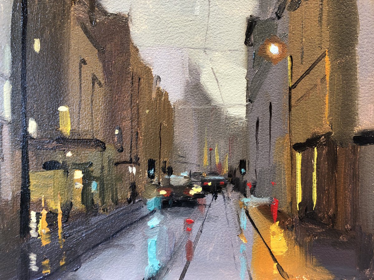 Small pochade oil sketch Cross Street, Manchester. #art #oilsketch #oilpainting