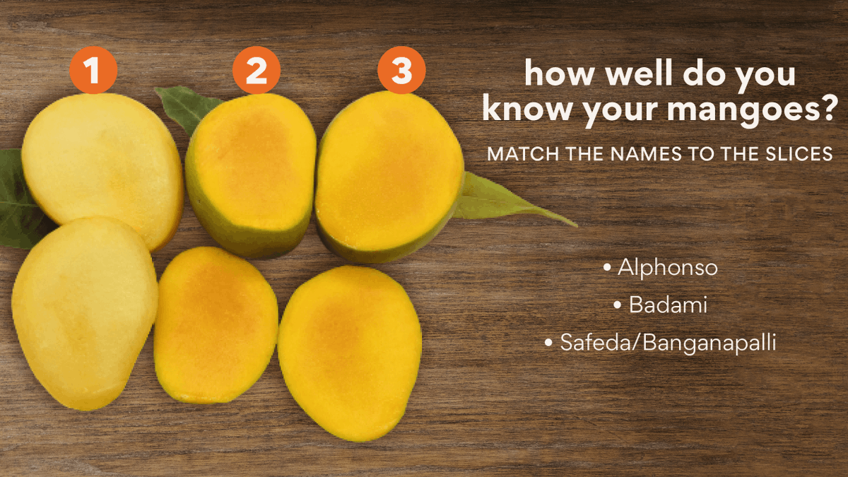thisissuperplum's tweet photo. Do you really know your mangoes? It's time to test your knowledge! Match the names with the correct image numbers, and see if you can get it right.
.
.
#MangoGame #MatchTheNames #MangoLovers #MangoSeason #PlayTheGame #GameTime #Alphonso #Badami #Safeda #Mangoes #superplum https://t.co/O74O474XXy