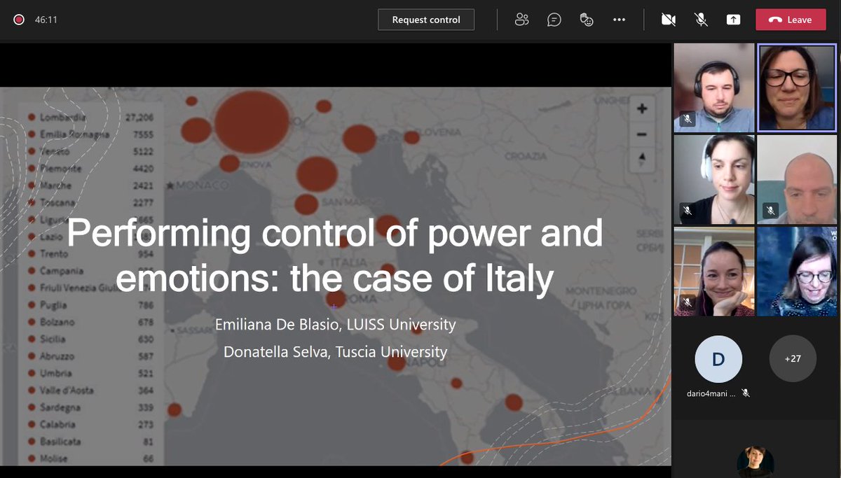 Interesting findings presented in the #HEPP2 roundtable about "Performing control" of the Covid-19 crisis in different countries around Europe🌍 <a href="/epalonen/">Dr. Emilia Palonen, she/hän 💙💛</a> <a href="/IonutChiruta/">Chiruta florin Ionut</a> <a href="/KatinkaLinna/">Katinka Linnamäki</a> <a href="/dolPalau/">Dolors Palau Sampio</a> <a href="/VSalojarvi/">Virpi Salojärvi</a> <a href="/emilianadb/">emiliana de blasio</a> <a href="/SabineDVolk/">Sabine Volk</a> <a href="/dadomani/">Dario Quattromani</a> Donatella Selva &amp; Raul Magniberton