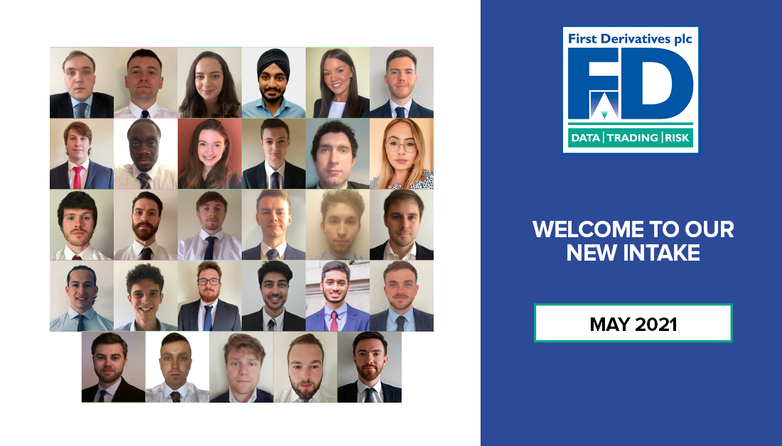 Say hello to our May 2021 graduate intake! This week we welcome 29 new graduates to begin their careers with First Derivatives. Ready to kickstart your graduate career with FD? Check out our current opportunities bit.ly/3uqooxJ #Onboarding #Graduate #Hiring