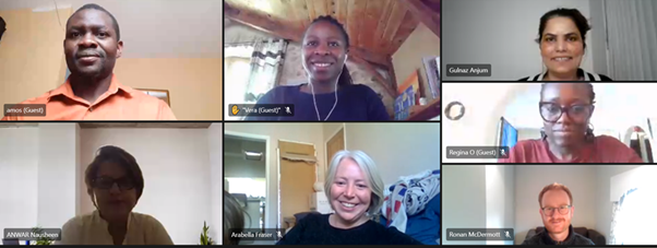 Fantastic learning session with Kounkuey Design Initiative <a href="/Kounkuey/">Kounkuey [KDI]</a> for 24 hr risk project, our Network's pilot project, on how to use storysphere methods to capture daily experience of insecurity in urban spaces. A rich virtual method, being adapted to a deeply sensitive issue.