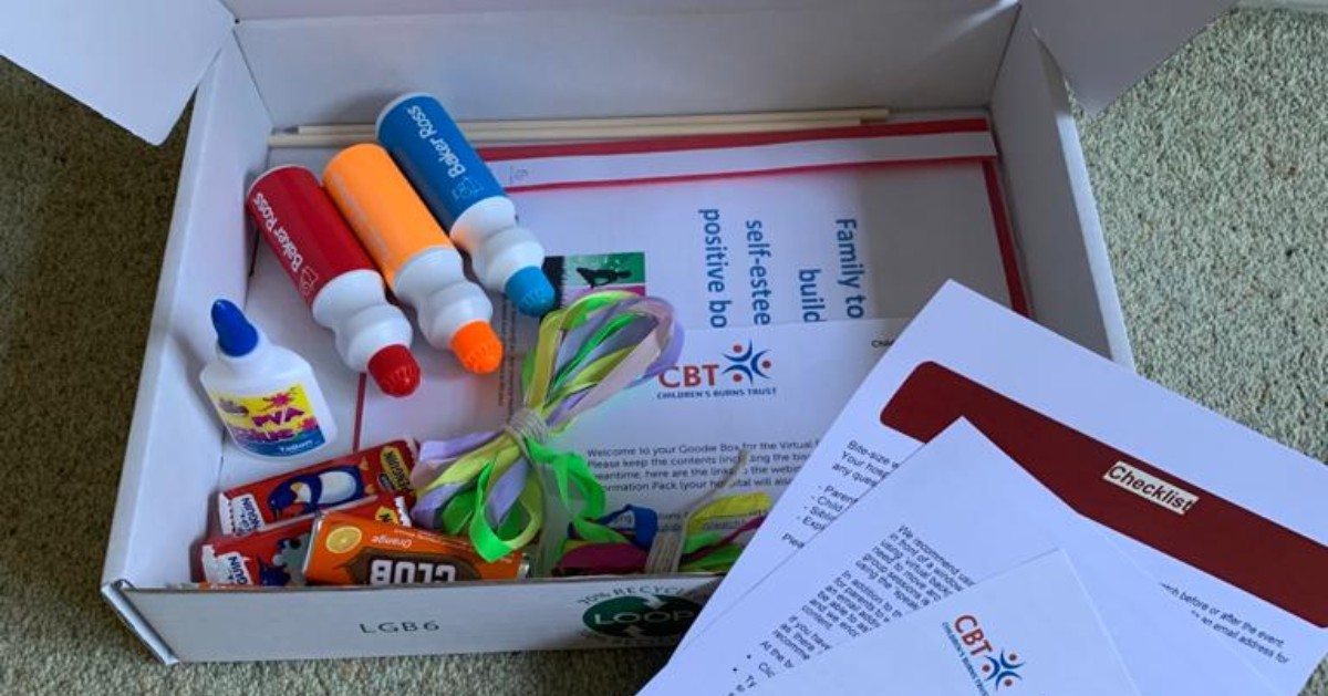 We’re busy preparing the goodie boxes ahead of our Virtual Family Support Event that's taking place this Sunday. We're excited to be joined by families from Morriston Hospital in Swansea, and Bristol Royal Children’s, as well as the Scottish Burned Children’s Club. #BeBurnsAware