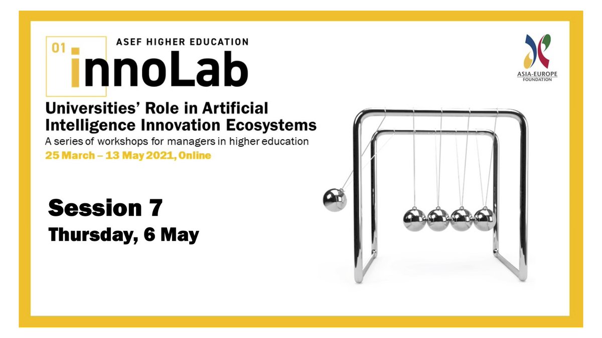 asefedu's tweet image. ❗️Happening Now❗️
Session 7 of #ASEFInnoLab
➡️Topic: #Technologytransfer in #AI #InnovationEcosystems,
➡️ Todays speakers are:
👩🏻‍🏫Prof Joana RESENDE, @UPorto 🇵🇹
👨🏻‍🏫Dr Shen YI, @FudanUniv 🇨🇳

 #ASEFEdu #HigherEducation #ArtificiaIIntelligence