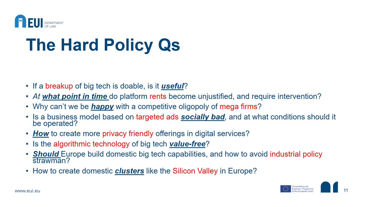 CompetitionProf's tweet image. Last slide of a recent presentation on the Big Qs of Big Tech. Cc @BowmanHeiden Pointers for later discussions #sou2021 @FAbreuDuarte93 @Martina__F @HanspachPhilip