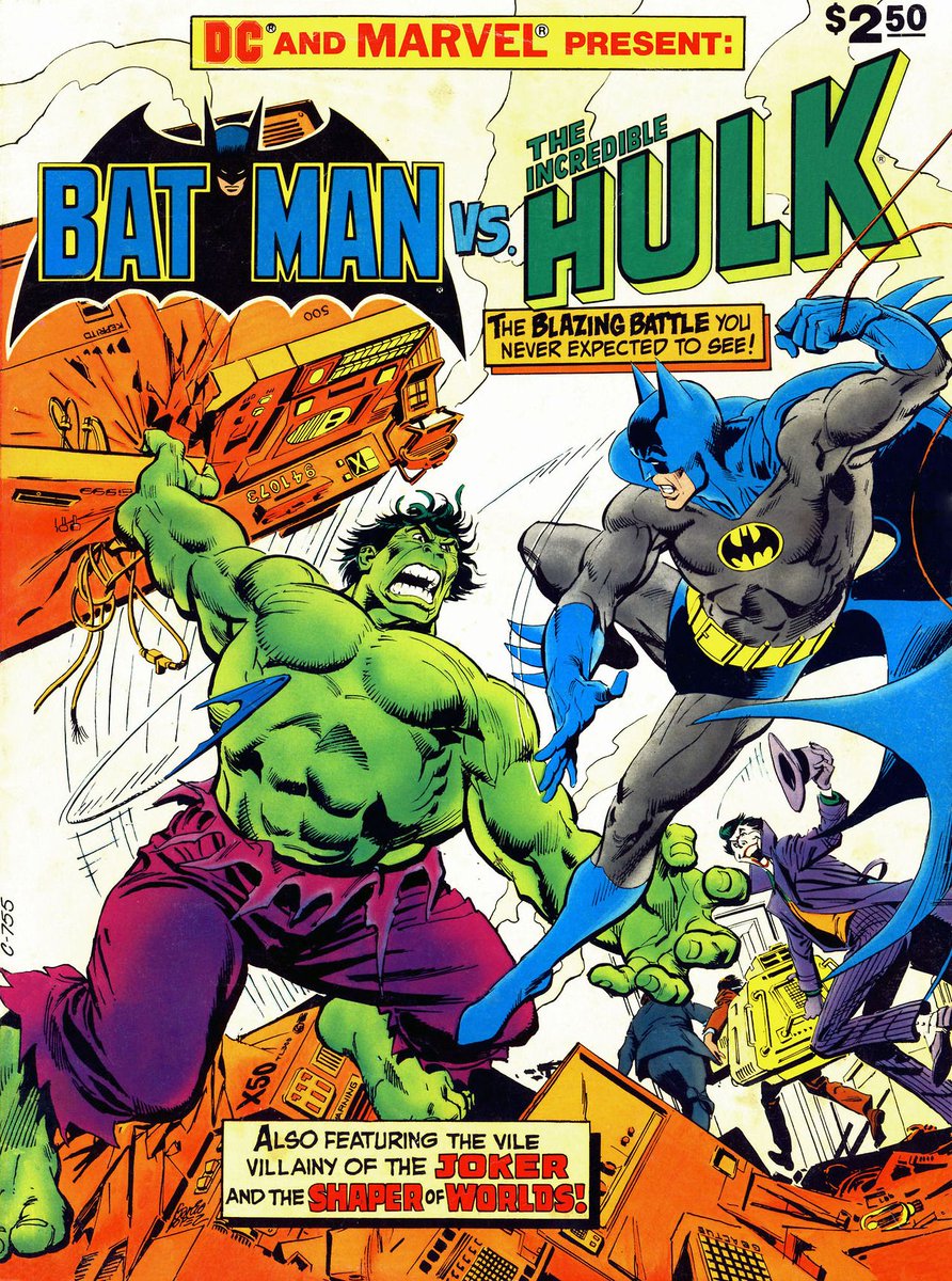 BATMAN VS. THE INCREDIBLE HULK is one of the most insane comics you'll ever read.Batman takes out HULK w/ a kick to the gut.More than any other scene in comics: The scene where Batman should have DIED.And Joker, w/ the power of GOD, & he does... THIS.BEST. COMIC. EVER. 