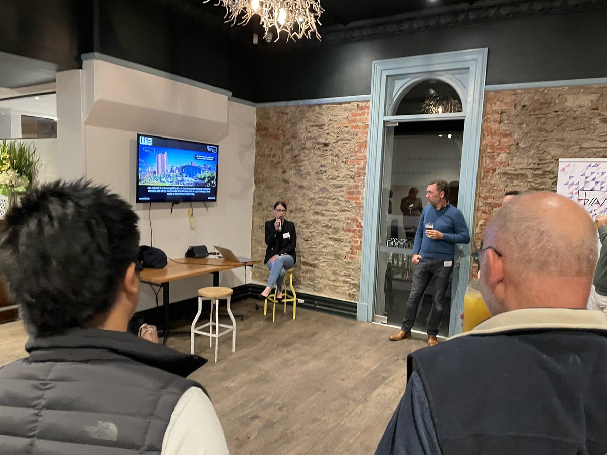 BIM_S_A's tweet photo. Chair of #bimsa @becdecicco kicking off our first face to face networking event tonight in SA with a global #BIM update. Great turnout tonight! https://t.co/322srk23DZ