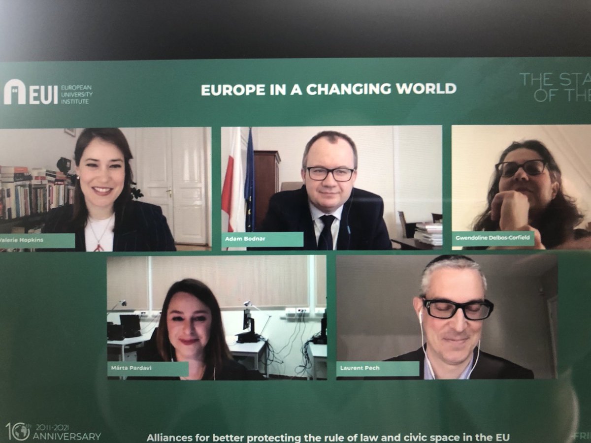 ZSzelenyi's tweet image. Great discusson on how to protect rule of law and democratic civic space at #SOU2021 with ⁦@martapardavi⁩  ⁦@VALERIEin140⁩ ⁦@ProfPech⁩