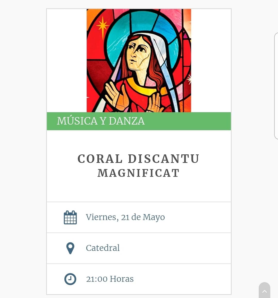 "FESTIVAL MURCIA TRES CULTURAS 2021"

Por fin podremos estrenar en Murcia la obra "MAGNIFICAT ANIMA MEA" de J.Rutter, programada para el 2020, pero pospuesta por la terrible pandemia.
Os esperamos el viernes 21 de mayo, a las 21.00h, en el fabuloso marco de la Catedral de Murcia.