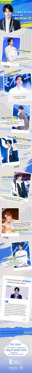 #YouthWithYou3 TOP20 Trainees’Retrospective——Jerome.D.
#iQIYI #爱奇艺 #青春有你 #邓孝慈 #Dengxiaoci #YouthWithYou #青春有你3 #YouthWithYou3iQiyi