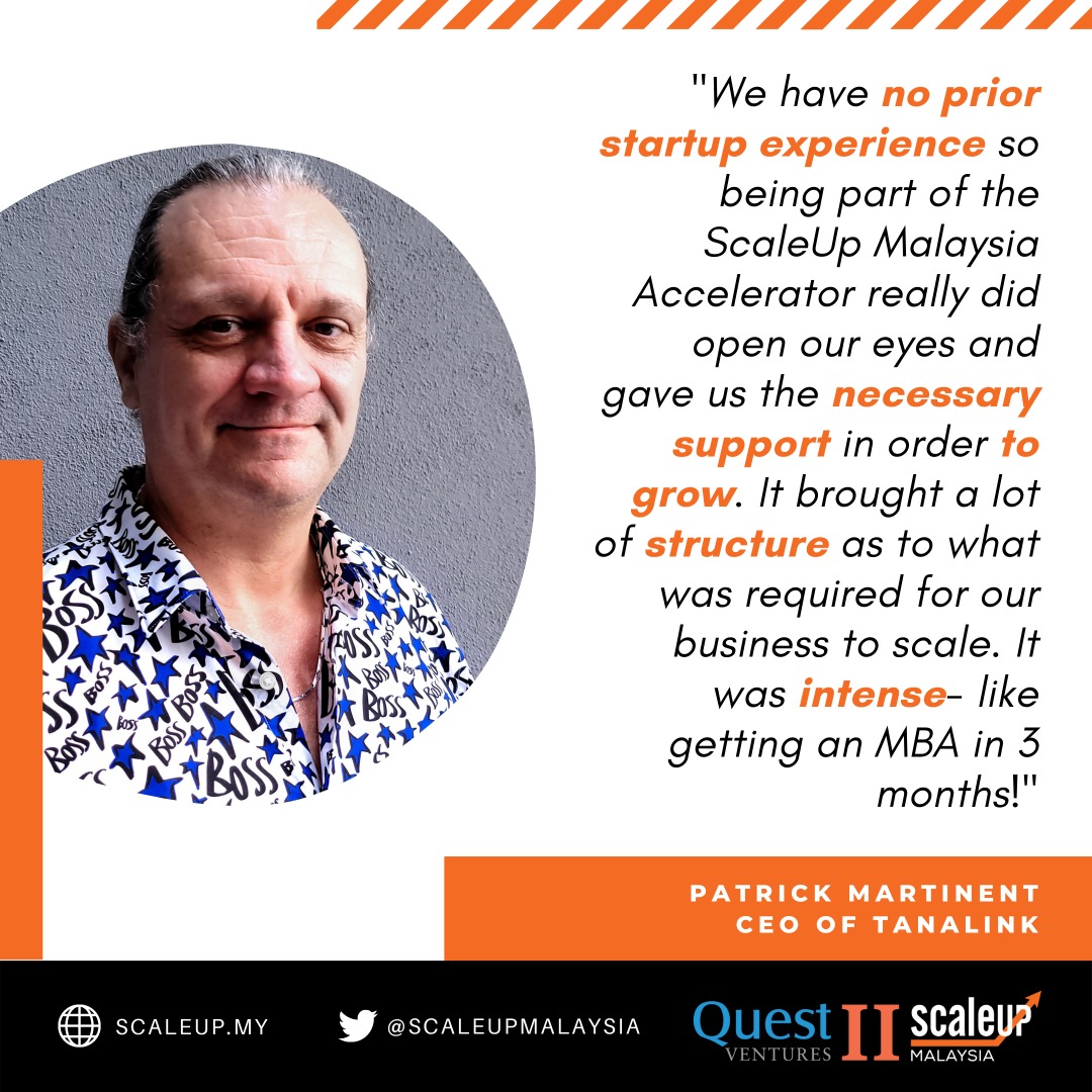 ScaleupMalaysia's tweet photo. At ScaleUp, our mentors help set the stage to enable and support #growth in your company. 

TanaLink is from Cohort 2. Here's what their CEO said about their journey with us...

Join Cohort 3: https://t.co/93DJyF5I0x 
#business #startup #entrepreneur #quest2scale @QuestVentures01 https://t.co/gtx5TYdEgC