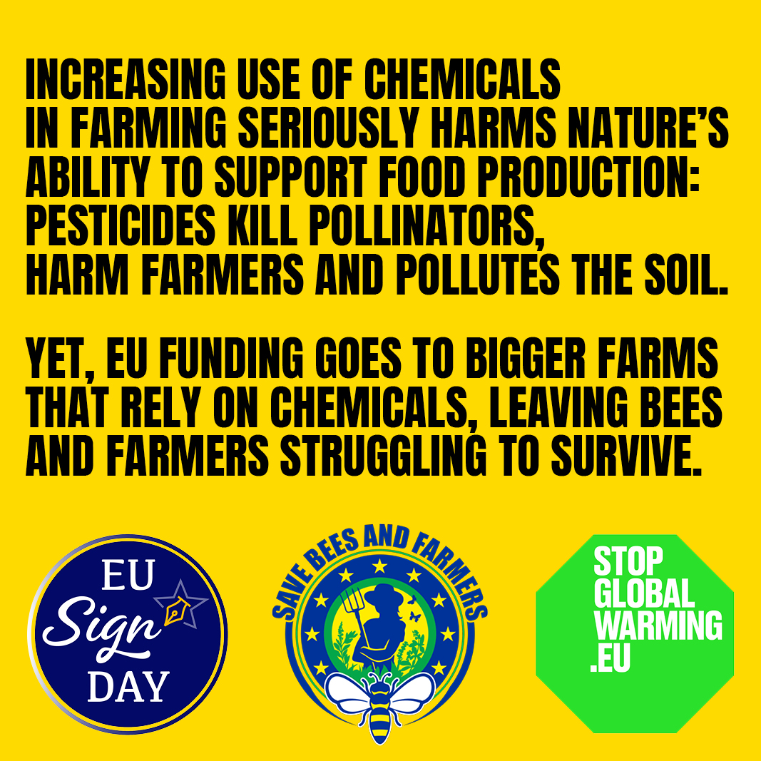 #Earth is a perfect mechanisms where all its parts, no matter how small, have a huge impact on whole #ecosystem: bees are under threat by chemicals and pesticides, and we must protect them: how?
In #EUSignDay discover @savebeesandfarmers ECI and #SignNow eusignday.eu!