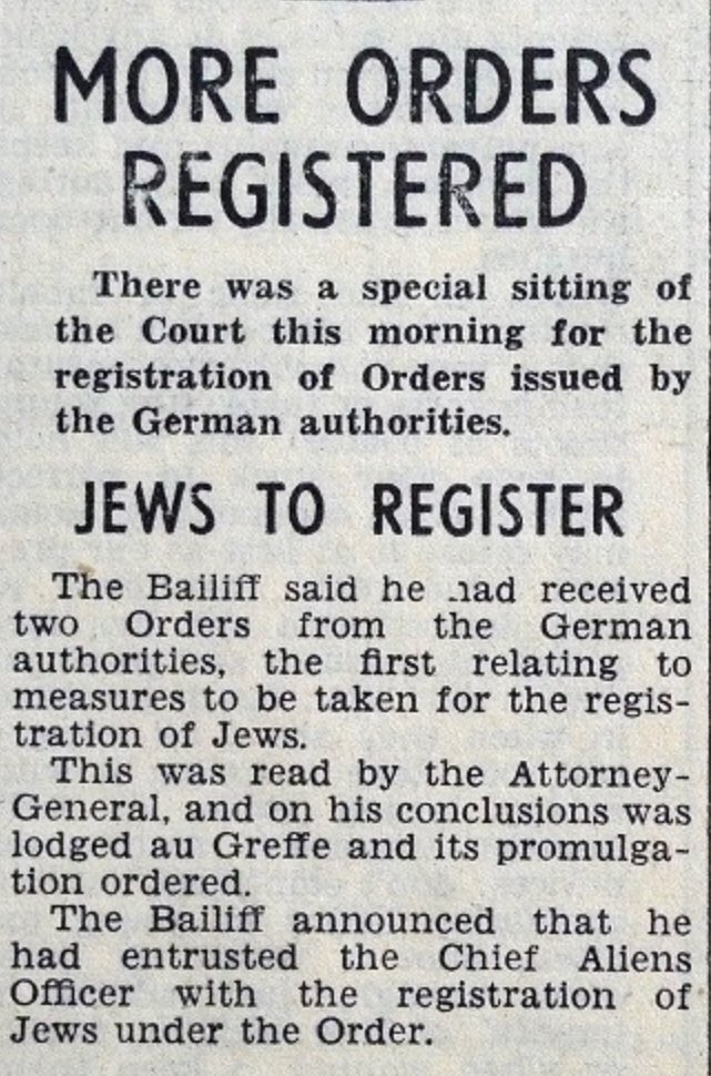 “At least the Nazis kept the lights on.”The Jews of Jersey were registered within weeks of the Nazi occupation, then had their businesses appropriated, then their homes, and then were deported to the concentration camps and death camps of the Nazi empire, mostly to Auschwitz.