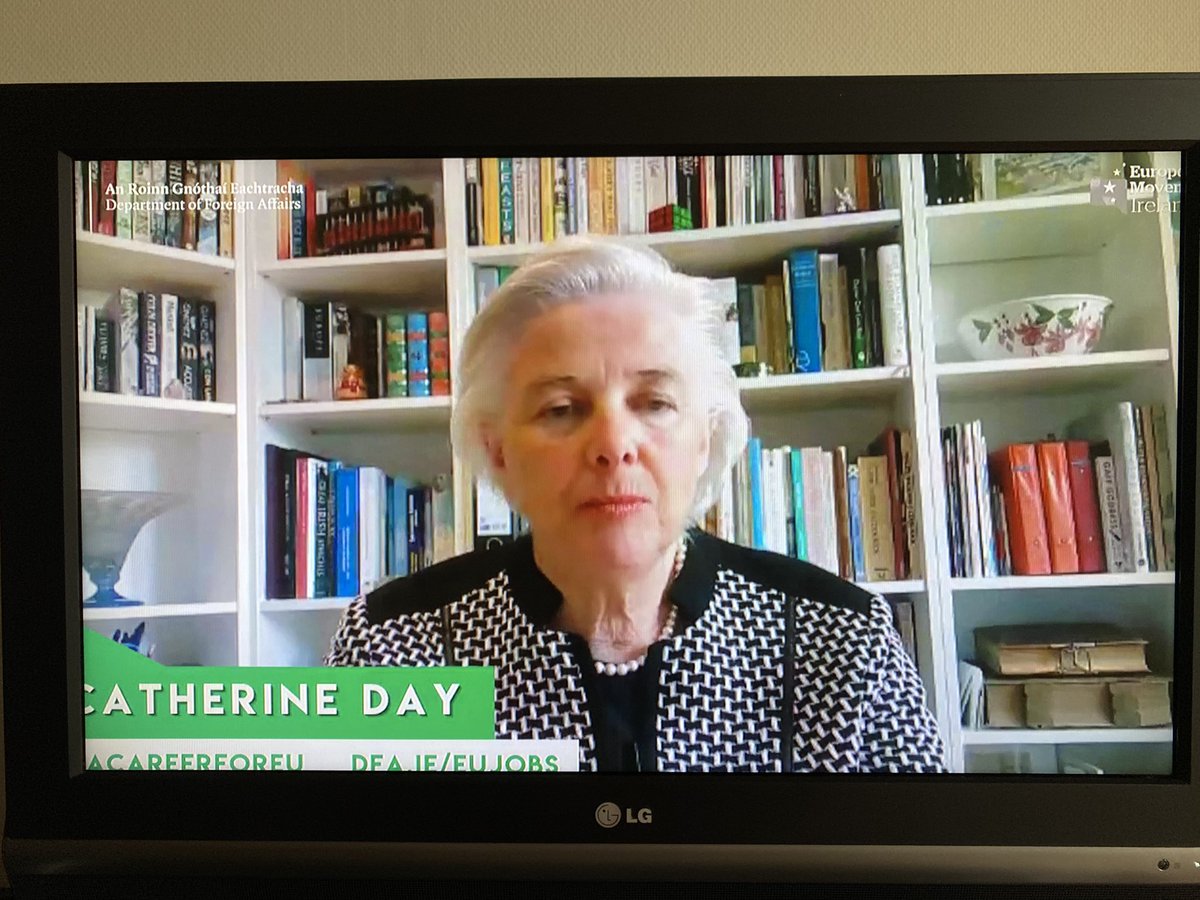 Attending the launch of #ACareerForEU Ireland’s Strategy to increase Irish representation in the EU Institutions. @emireland @dfatirl @ThomasByrneTD & Catherine Day