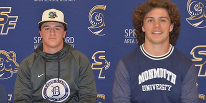 SFRamsFB's tweet photo. Congratulations to Nick Teets, @monmouthu 
@MonmouthMLAX and to Nick Cagliola, @PennStateDuBois @PSDbaseball for their academic and athletic choices.

#Uncommon
#WithEachOtherForEachOther
#WeAreSF https://t.co/6OQV1aqhJF
