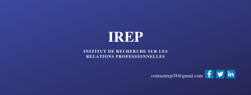 Chère communauté, l’<a href="/IREP38/">IREP</a> est disponible pour répondre à tous vos besoins sur les relations professionnelles (expertise, audit et conseil; retranscriptions d’entretiens; analyse de contenu; etc). N’hésitez pas à nous contacter: contactirep38@gmail.com  A bientôt ! 😀🤓😉