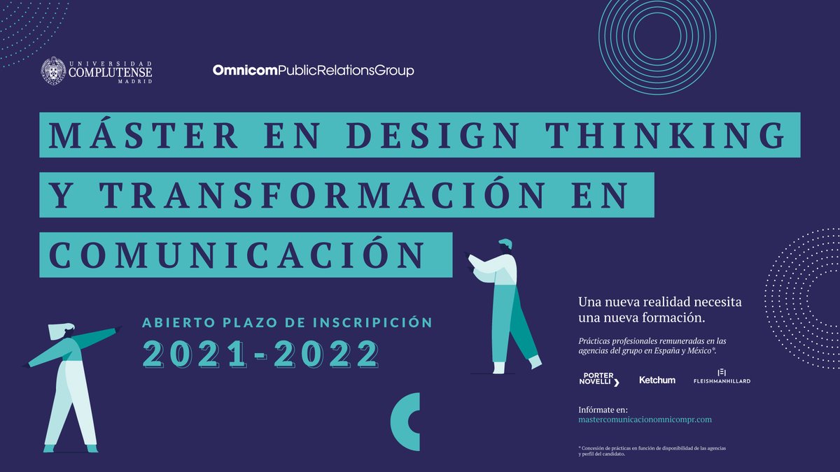¡¡ABIERTO EL PLAZO DE INSCRIPCIÓN 2021-2022!! La 2º edición del <a href="/MasterOprg/">masterOPRG</a> en Design Thinking y Transformación de la comunicación renueva para formar nuevos talentos en #marketing #comunicación #designthinking <a href="/OmnicomPR_es/">OmnicomPRGroup España</a> ¡Descubre más aquí 👉mastercomunicacionomnicompr.com!