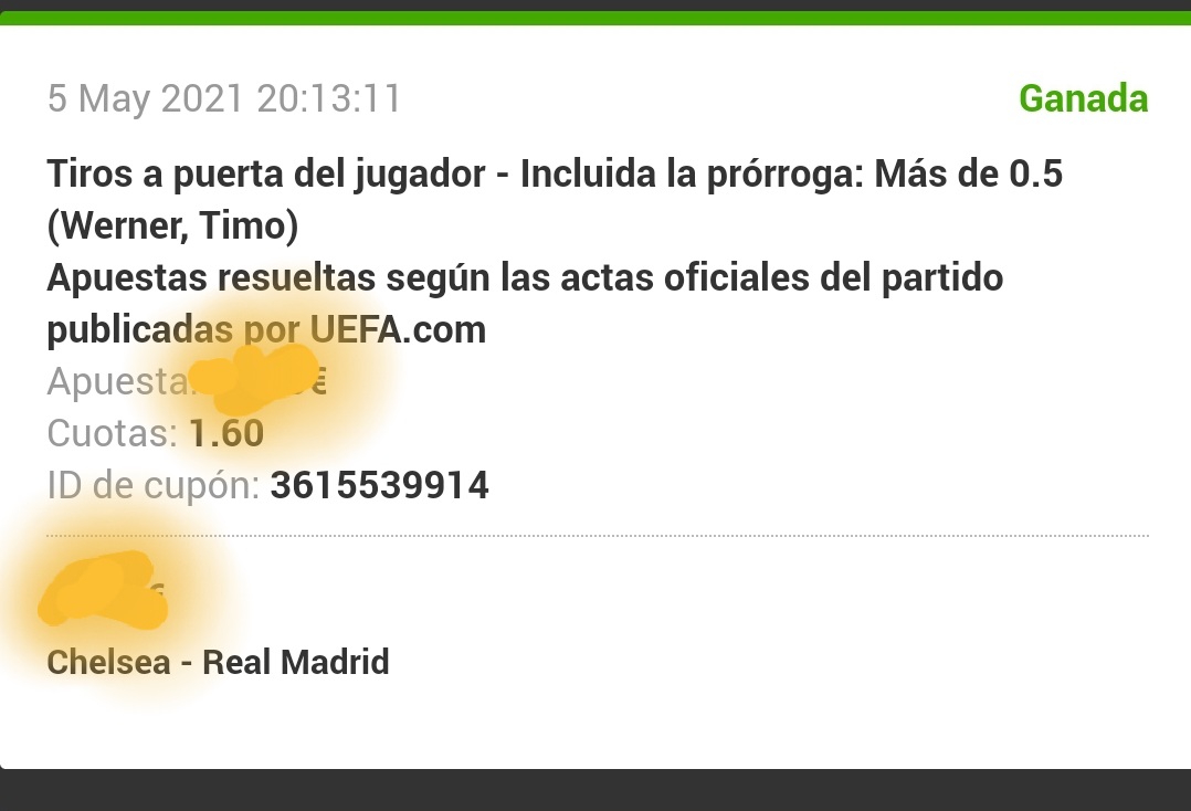 Rob7_oficial's tweet image. Del Carrusel de apuestas de ayer aquí están los resultados ✅✅✅

Se falló el tiro a puerta de Vinicius y la falta de Thiago Silva ❌❌❌

Lo importante que se salió con buenos beneficios, sobretodo la buena cuota de Eden Hazard a 2&apos;20 ✅💶.

#apuestasdeportivas #UCL #Rob7