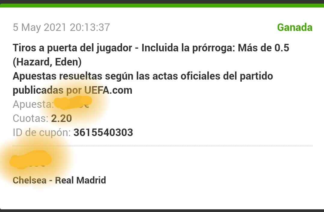 Rob7_oficial's tweet image. Del Carrusel de apuestas de ayer aquí están los resultados ✅✅✅

Se falló el tiro a puerta de Vinicius y la falta de Thiago Silva ❌❌❌

Lo importante que se salió con buenos beneficios, sobretodo la buena cuota de Eden Hazard a 2&apos;20 ✅💶.

#apuestasdeportivas #UCL #Rob7