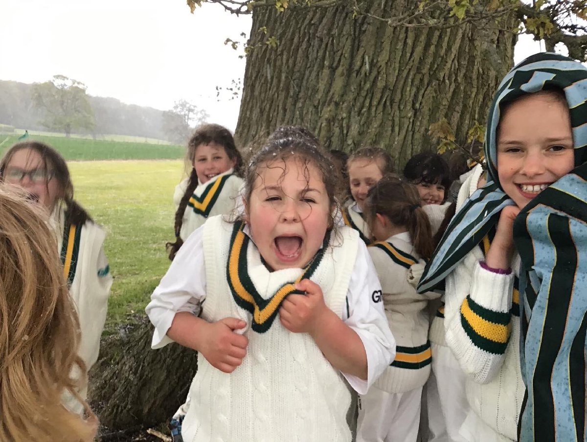 TheDownsSchool's tweet photo. From the sublime to the ridiculous! U9 Girls were very excited for their first cricket match of the season. Hail may have stopped the game but it didnβt squash their spirits. Well done girls!
#hailstones
#thedownspreparatoryschool
#spacetoexplore
#spacetoexpress #spacetoexcel https://t.co/stg8JB3h0j