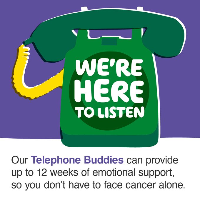 Macmillan info Leicester (@macmillleics) on Twitter photo If you need someone to talk to you can sign up to the Macmillan #TelephoneBuddy service. You will have a weekly call from someone who understands what you are going through. You donโt need to face cancer alone.
<a href="/UHLcancercentre/">UHL Cancer Centre</a> @NHSLeicester If you need someone to talk to you can sign up to the Macmillan #TelephoneBuddy service. You will have a weekly call from someone who understands what you are going through. You donโt need to face cancer alone.
<a href="/UHLcancercentre/">UHL Cancer Centre</a> @NHSLeicester