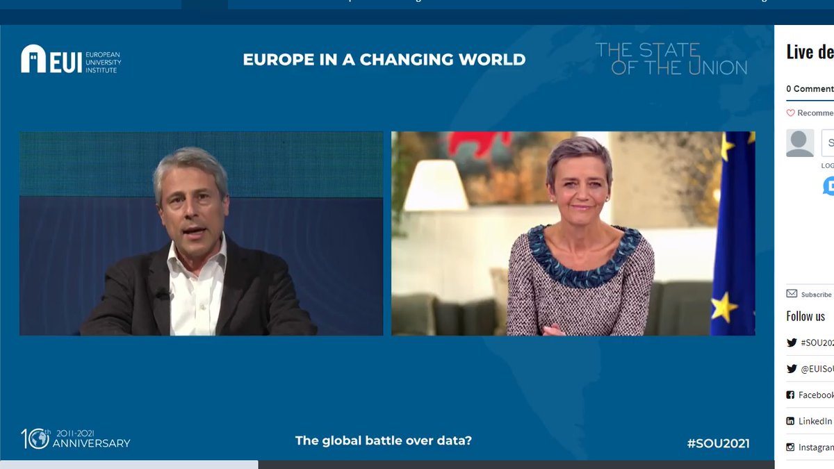CompetitionProf's tweet image. Inviting everyone now to follow #sou2021 roundtable on data and how to make Europe fit for the digital age  stateoftheunion.eui.eu/#msdynttrid=M_…