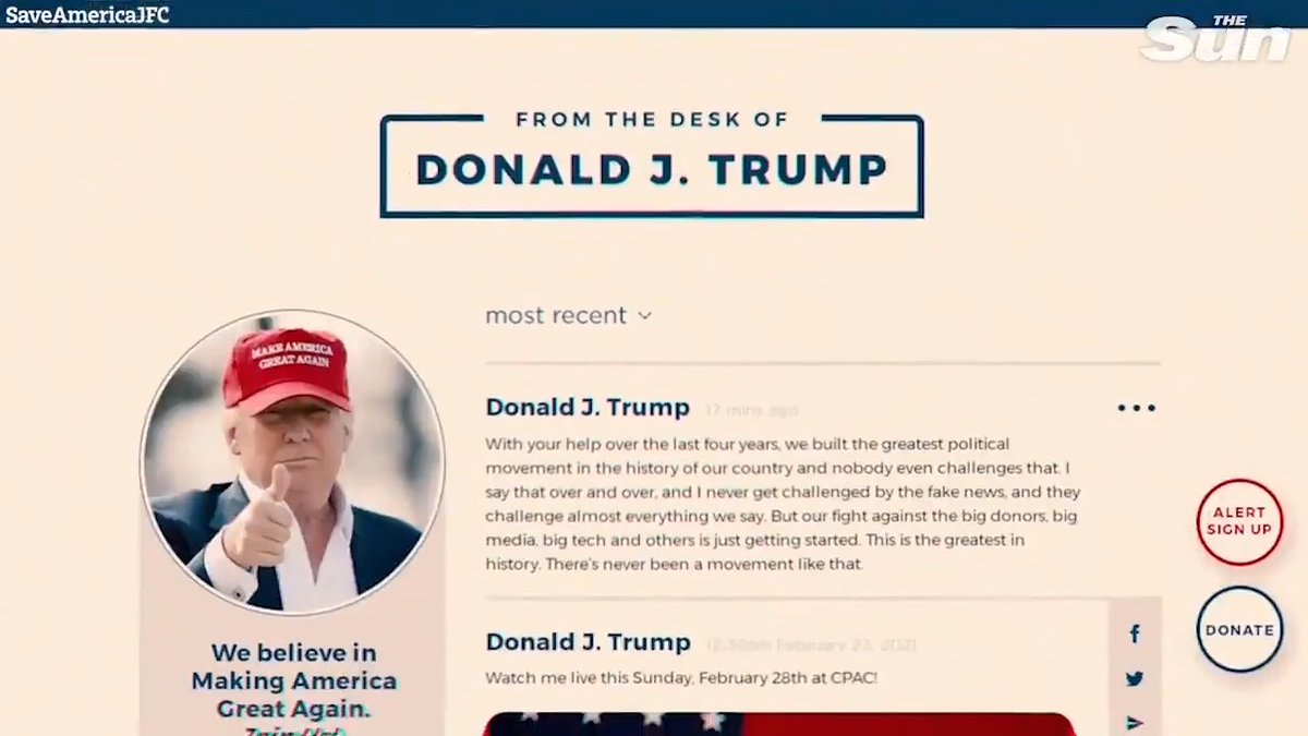 Donald Trump launches a space on his website for messages to be shared on social media