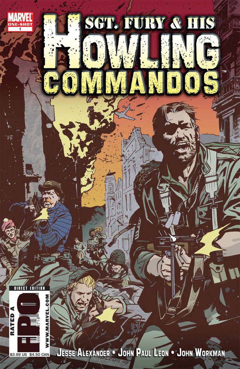 May 09. Jeph Loeb’s mate off Lost gets to write a comic so they give him the best artists for the job. Jesse Alexander gets to do an oversized Sgt Fury story with JPL on art and colours. Starts small but giant war machines come in. Great book. 24/x