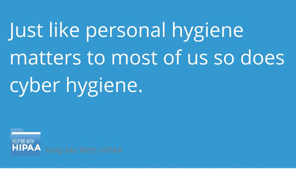 KardonHIPAA's tweet photo. Poor personal hygiene often leads to assumptions that you have an inability or unwillingness to care for yourself. Criminals see your poor cyber hygiene the same way and think of you as an easy target.
Read and listen π https://t.co/X5W2nvE7wG
#BasicCyberHygiene #HIPAA https://t.co/pLGptqHTJ9