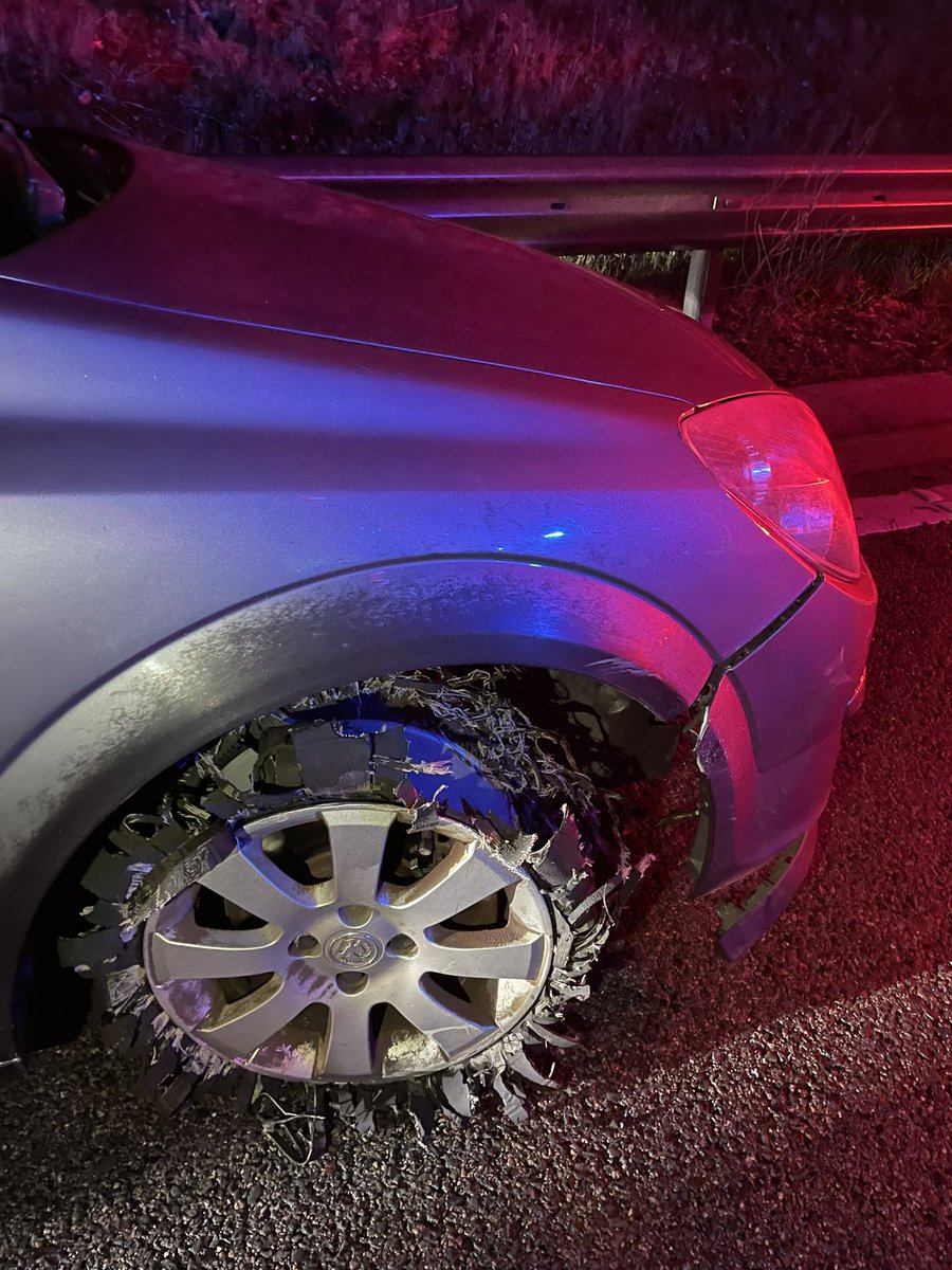 Night turn are only just leaving after a pursuit at over 110mph along the M25 and M3 by a car on false plates being driven by a drunk driver!

The #RevengeOfTheHedgehog (Stinger) quickly slowed the offender down whilst they literally threw evidence at us!

Both occupants nicked.
