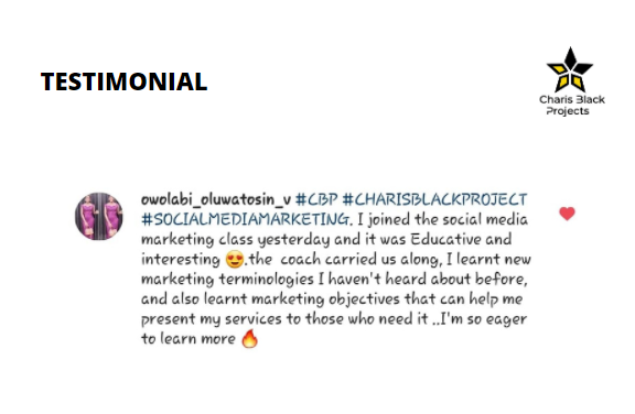 CharisBlackPro's tweet photo. Stories from the 1st Edition of the Charis Black Projects.
#CBP #CBProject #feedback #digitalskillstraining #charisblackprojects https://t.co/DTbFZ6DW7J