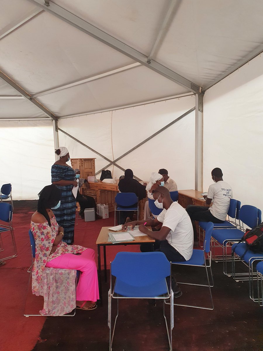 #COVID19 Staff vaccination right now at @GamChamber KerrJula Bijilo in preparation of Trade Fair Gambia #fekamatradefair. We have a few extra doses for the public, if you can arrive immediately. Get vaccinated, Stay SAFE @FatuNetwork @EYEAFRICATV @Kerrfatou