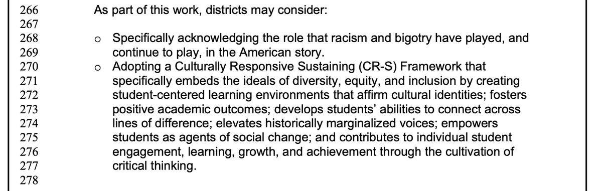 Not language like "equity warriors," and how they cleverly take historical fact (racism is part of our history and story) and seamlessly use that to justify a massive overhaul to the curriculum without public stakeholder feedback, to support a single POLITICAL idea (CSJ)4/