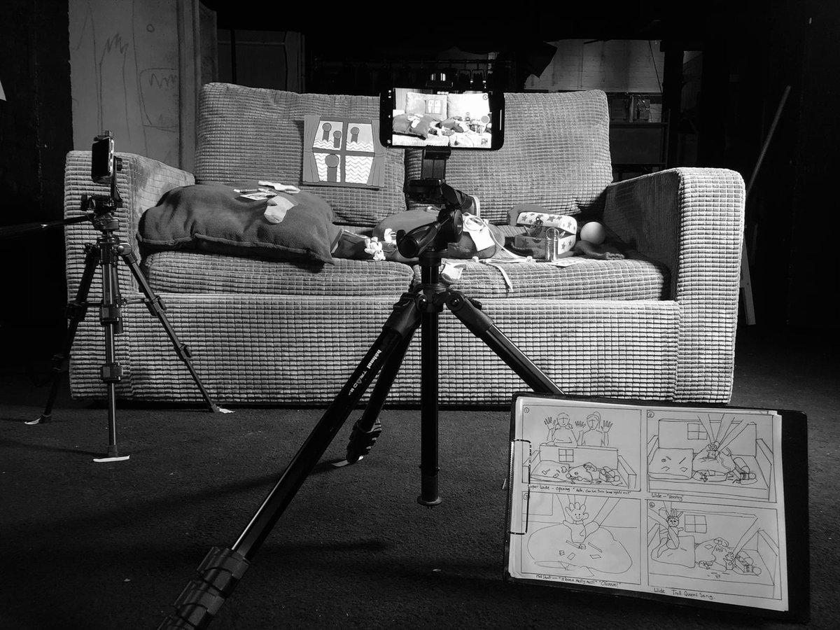We're in a theatre! Filming is underway for #LittleMess - our puppetry short film with <a href="/LittleATheatre/">Little Angel Theatre</a> &amp; <a href="/AttenboroughAC/">Attenborough Arts Centre</a>. Watch Online from 29 May! bit.ly/33m2vnA