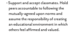 These are just some snippets from some of the rest of the document, the details beneath the tree limbs, so-to-speak. "Hold peers accountable to following the mutually-agreed upon norms," "Continuously learn about implicit bias," "Lean into discomfort," it's all there.8/