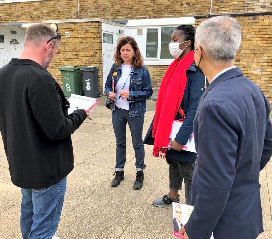 Today's election is a two-horse race between me and the Tory candidate, who doesn't share London's values.Good to be out with Team  @LambethLabour reminding local residents that every vote matters. If you love London - vote for it!  #VoteLabour  #TeamKhan