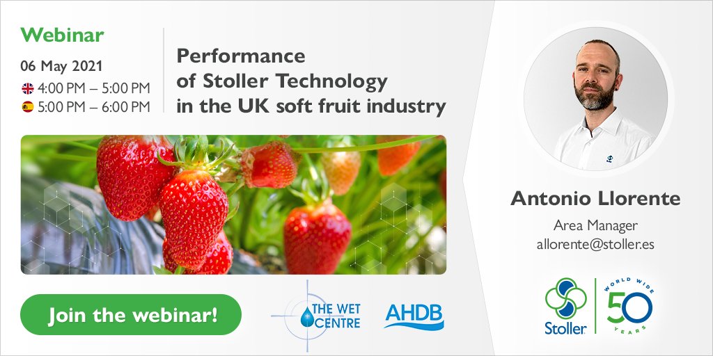 StollerEurope's tweet image. 📅Hoy, Stoller Europe participará en un webinar sobre el desarrollo de tecnologías de precisión en el WET Centre, gracias al apoyo de @TheAHDB.

➡Reserva tu plaza y únete a este webinar aquí: bit.ly/BookSEU 

#StollerTechnology #PrecisionTechnology