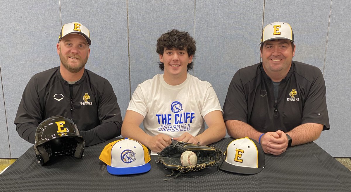 ehawkbaseball's tweet photo. Congratulations to Grant Kibbie on signing to continue his baseball career at Briar Cliff! @grantkibbie32 @CliffBaseball https://t.co/tOKXnuWhxj