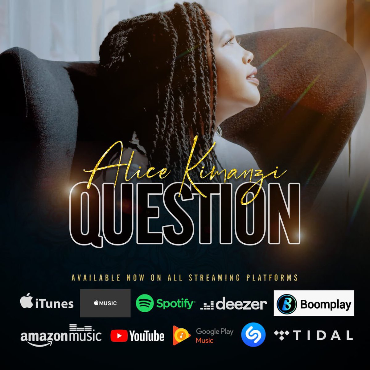 Wondrous Songs!!🎶🎵🎼 (@wondroussongs) on Twitter photo Alice Kimanzi <a href="/alicekimanzi254/">alice kimanzi</a>’s uplifting song: “Question” is now available on all streaming platforms! Such a timely & awesome song!
Thank you to The Kimanzis (Gideon & Alice Kimanzi) <a href="/gydkym/">Gideon Kimanzi</a> <a href="/alicekimanzi254/">alice kimanzi</a> for always bringing us Great Music! Alice Kimanzi <a href="/alicekimanzi254/">alice kimanzi</a>’s uplifting song: “Question” is now available on all streaming platforms! Such a timely & awesome song!
Thank you to The Kimanzis (Gideon & Alice Kimanzi) <a href="/gydkym/">Gideon Kimanzi</a> <a href="/alicekimanzi254/">alice kimanzi</a> for always bringing us Great Music!