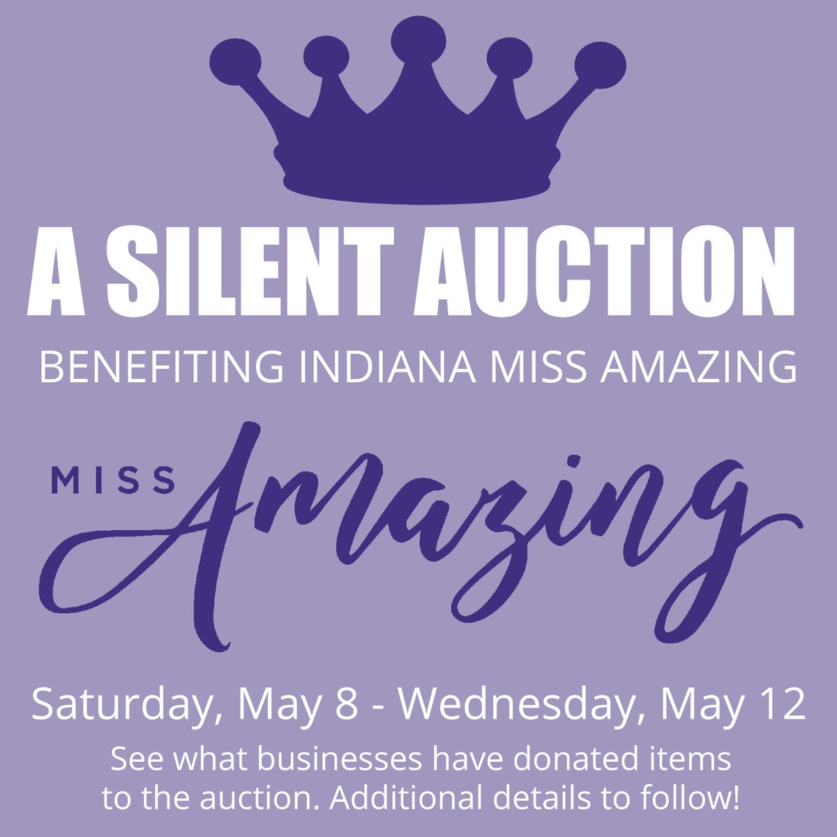 MissAmazingIN's tweet photo. The auction goes live on Saturday! More details to come tomorrow. In the meantime, here is a sneak peek at the businesses and organizations that have donated to the auction!! https://t.co/Dw8z3EIJOk
