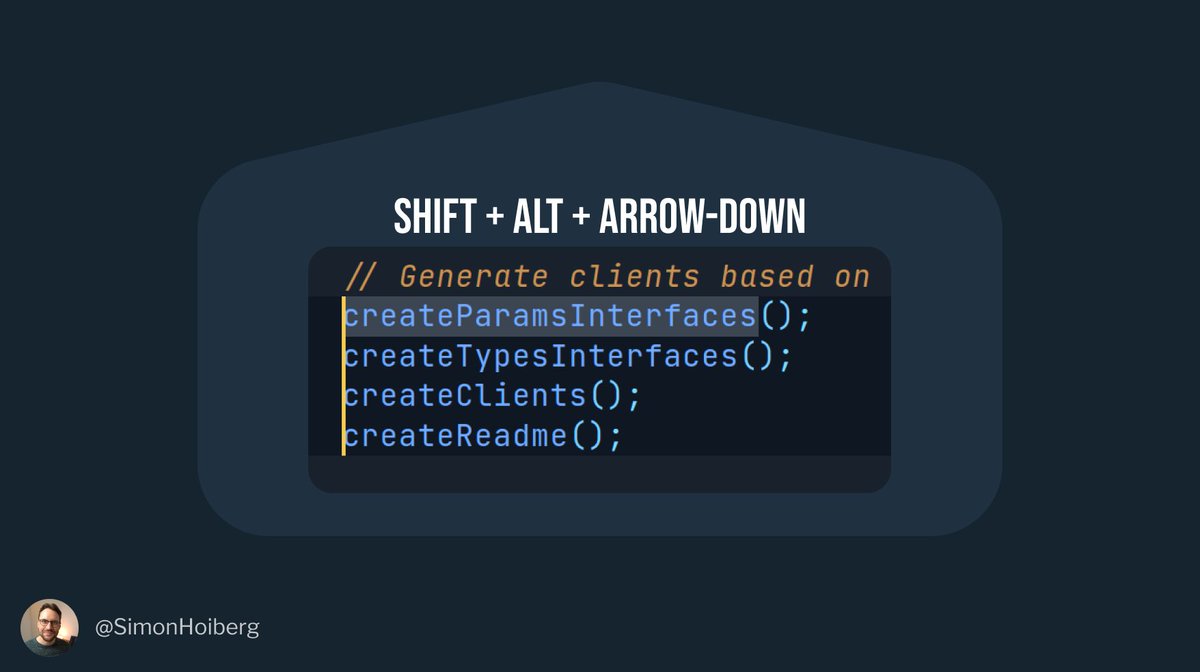 Multiple CursorsIf you put the cursor at a desired place, and then press shift + alt + arrow-down, you will get multiple cursors.When you start typing, the text will be produced at each cursor.You can also add multiple cursors with alt + mouse click.