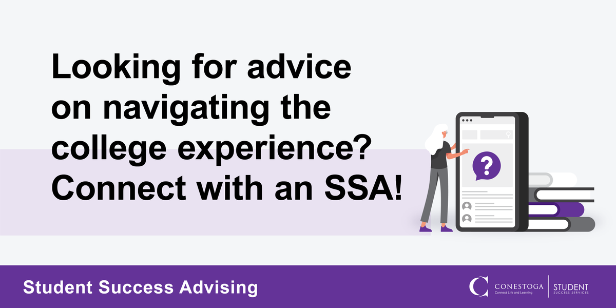 CCSuccessServ's tweet photo. You can now book appointments with your Student Success Advisor on the Student Success Portal! SSAs provide academic advising support &amp; help you figure out how to get things done at @ConestogaC 👍Student ID log-in required: 
https://t.co/KbJyREXI1I 
#myCCsuccess #ConestogaCollege https://t.co/2KXnZRtJ2y