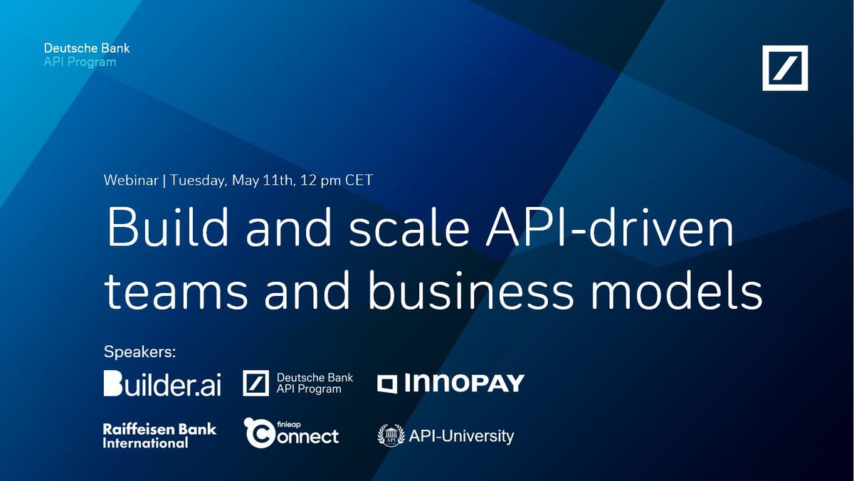 Already got plans for next Tuesday May 11th at 12:00? Together with <a href="/hunstock_katja/">Katja Hunstock</a> <a href="/mattbiehl/">Matthias Biehl</a> @karl_illing we’ll give you hands-on insights into how to set up your team, scale and speed up API adoption. Sign up for free. See you there!  👉 dbevents.cventevents.com/BuildScaleAPI