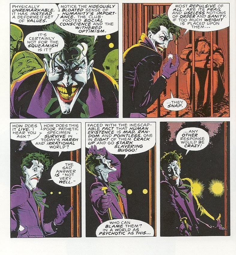 The second lunatic is Joker. He's afraid of falling, which indicates at a failure in the process of rehabilitation. He's frightened that a relapse may occur and he will experience the anguish and trauma of loss again. On top of that, he doesn't trust Batman.