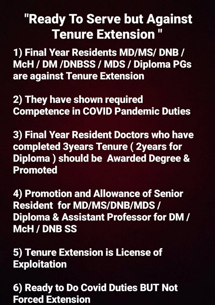 Dr. Rishika Jandial (@jandialdr) on Twitter photo We are ready to serve beyond our tenure but kindly grant us our degrees and mass promote us to the deserved SR post as we have already completed 36months of training period. <a href="/PMOIndia/">PMO India</a> <a href="/narendramodi/">Narendra Modi</a> <a href="/NMC_IND/">National Medical Commission</a> <a href="/profplal/">Pawanindra Lal</a> <a href="/SonuSood/">sonu sood</a>
<a href="/drharshvardhan/">Dr Harsh Vardhan</a> <a href="/DrHVoffice/">DrHarshVardhanOffice</a> <a href="/MoHFW_INDIA/">Ministry of Health</a> <a href="/AmitShah/">Amit Shah</a> We are ready to serve beyond our tenure but kindly grant us our degrees and mass promote us to the deserved SR post as we have already completed 36months of training period. <a href="/PMOIndia/">PMO India</a> <a href="/narendramodi/">Narendra Modi</a> <a href="/NMC_IND/">National Medical Commission</a> <a href="/profplal/">Pawanindra Lal</a> <a href="/SonuSood/">sonu sood</a>
<a href="/drharshvardhan/">Dr Harsh Vardhan</a> <a href="/DrHVoffice/">DrHarshVardhanOffice</a> <a href="/MoHFW_INDIA/">Ministry of Health</a> <a href="/AmitShah/">Amit Shah</a>