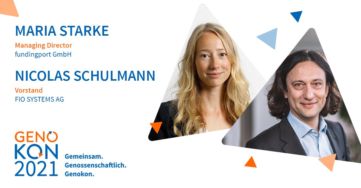 Nicolas Schulmann und Maria Starke sprechen auf der #genokon2021 am 18./19.05. über die virtuelle Kreditadministration der Zukunft und erklären, wie FIO und fundingport hierfür ihre Kräfte gebündelt haben und wie das Ganze funktioniert.​

Jetzt anmelden: genopace.de