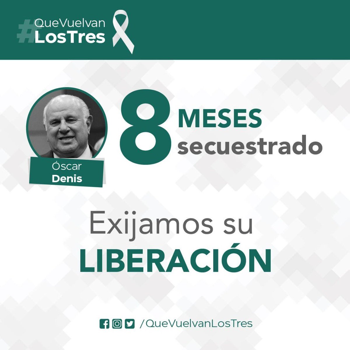 Hoy se cumplen 8 meses de que Oscar Denis fue arrancado de su familia. Ayudanos a seguir exigiendo al Estado el complimiento de la Constitución Nacional, que garantiza la libertad de cada ciudadano paraguayo.