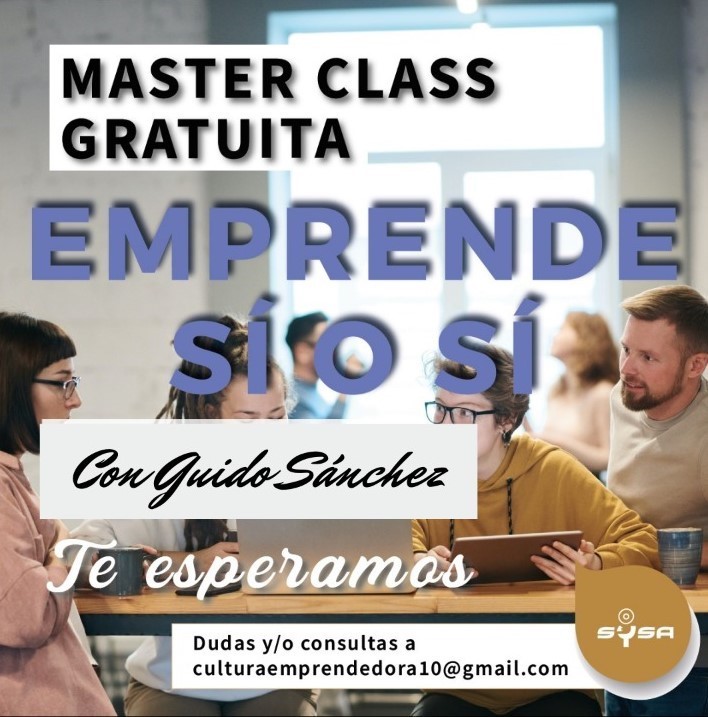 Fechas: 10/05/2021. 19 horas. Perú
💪💪Registros aquí. xurl.es/hgxmn
📌📌Informes y matrículas aquí: culturaemprendedora10@gmail.com
VAMOS CON FE.
#sysa #emprendesiosi #culturaemprendedora #DrPyme #Generaciondeingresos