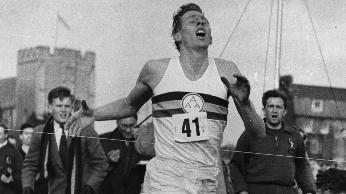 67 years ago today - Roger Bannister became the first person to run a mile under 4:00 with his 3:59.4 at Iffley Road in England.
